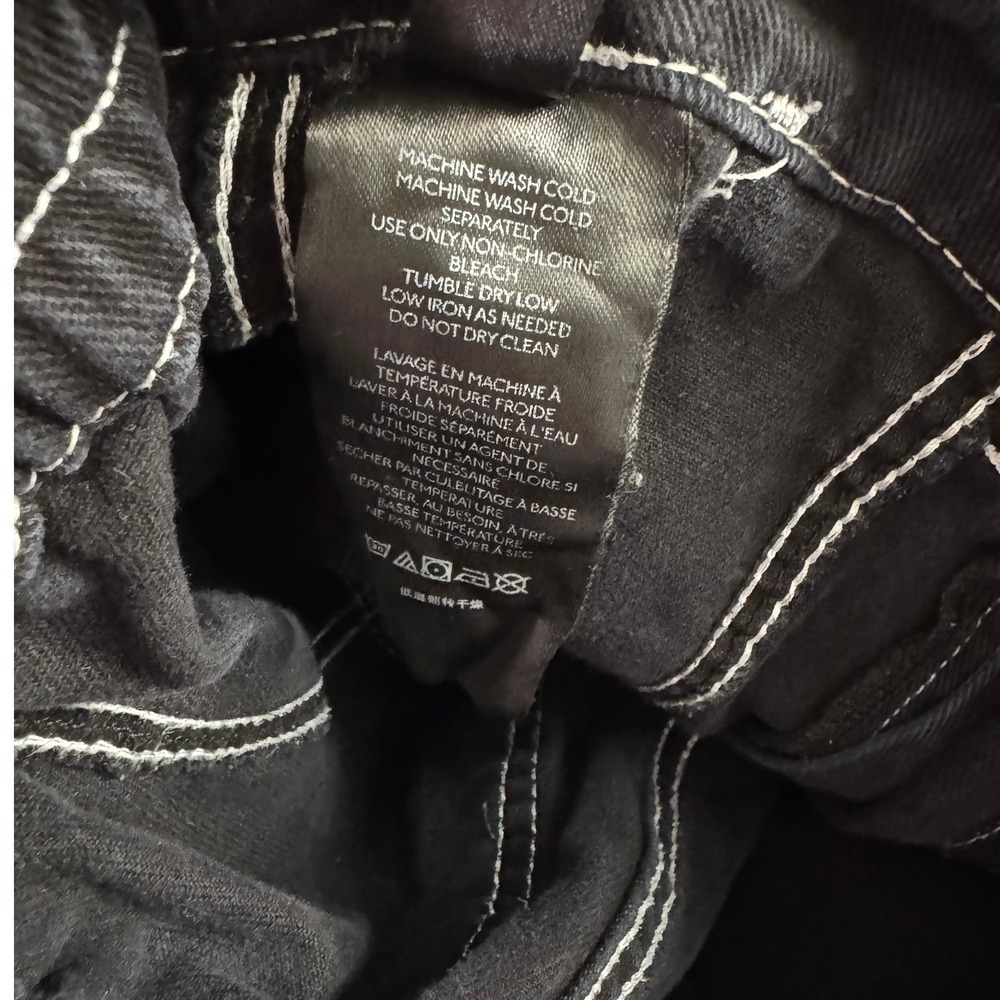 BDG Urban Outfitters Y2K Black Cargo Pants Contrast Stitch Wide Leg Utility 25 - Picture 8 of 9